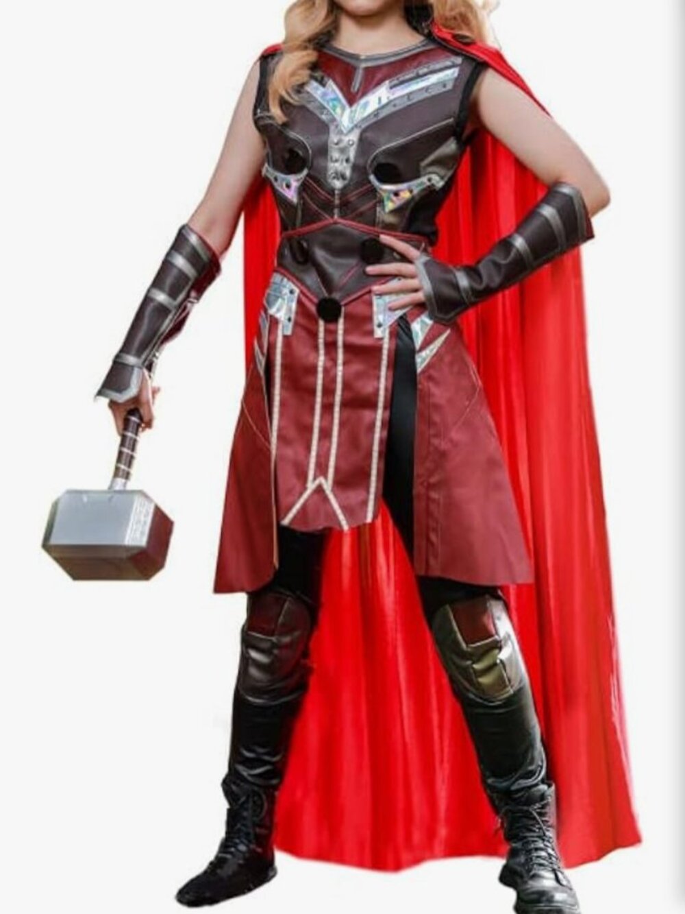 Jane Foster Red costume Cosplay Heroine Suit Full Set for Women Girls (X-Large)